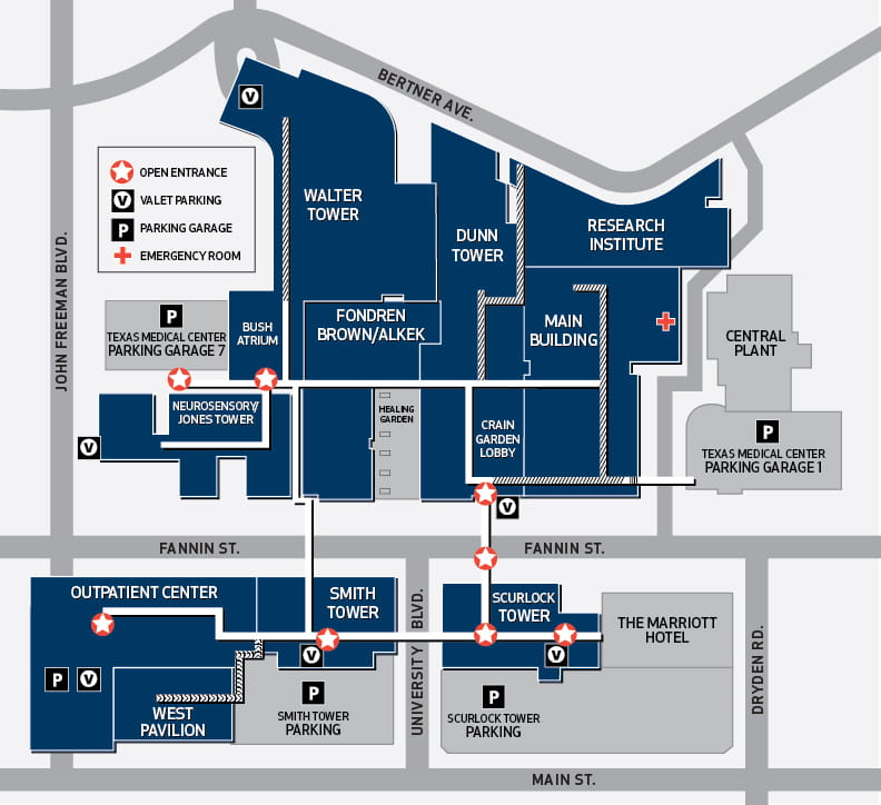 Texas Medical Center Houston Methodist   161671 HMH Open Entrances Patient Campusmap.ashx